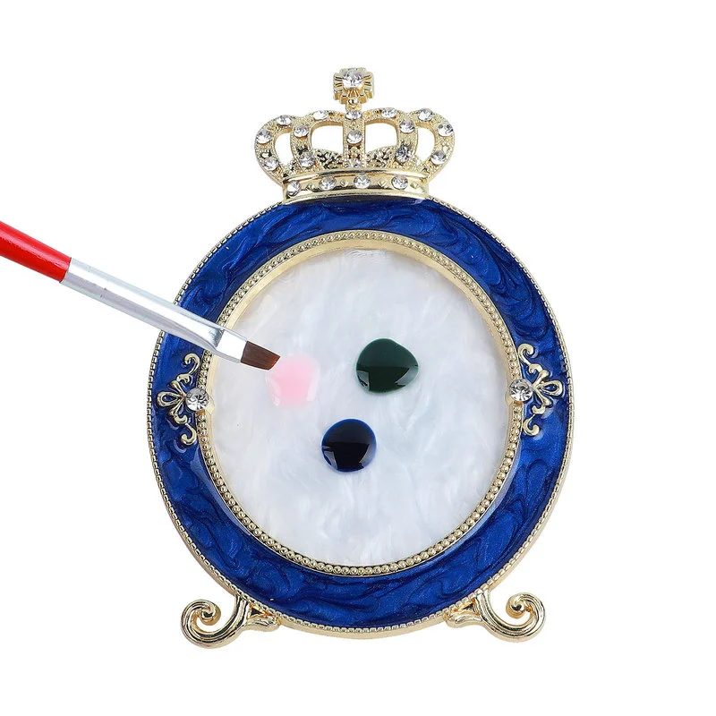 

Nail Art Palette Shell Nail Tips Display Board Gel Polish Color Mixing Pearl Crown Frame Palette Retro Flower Display Board 1pc