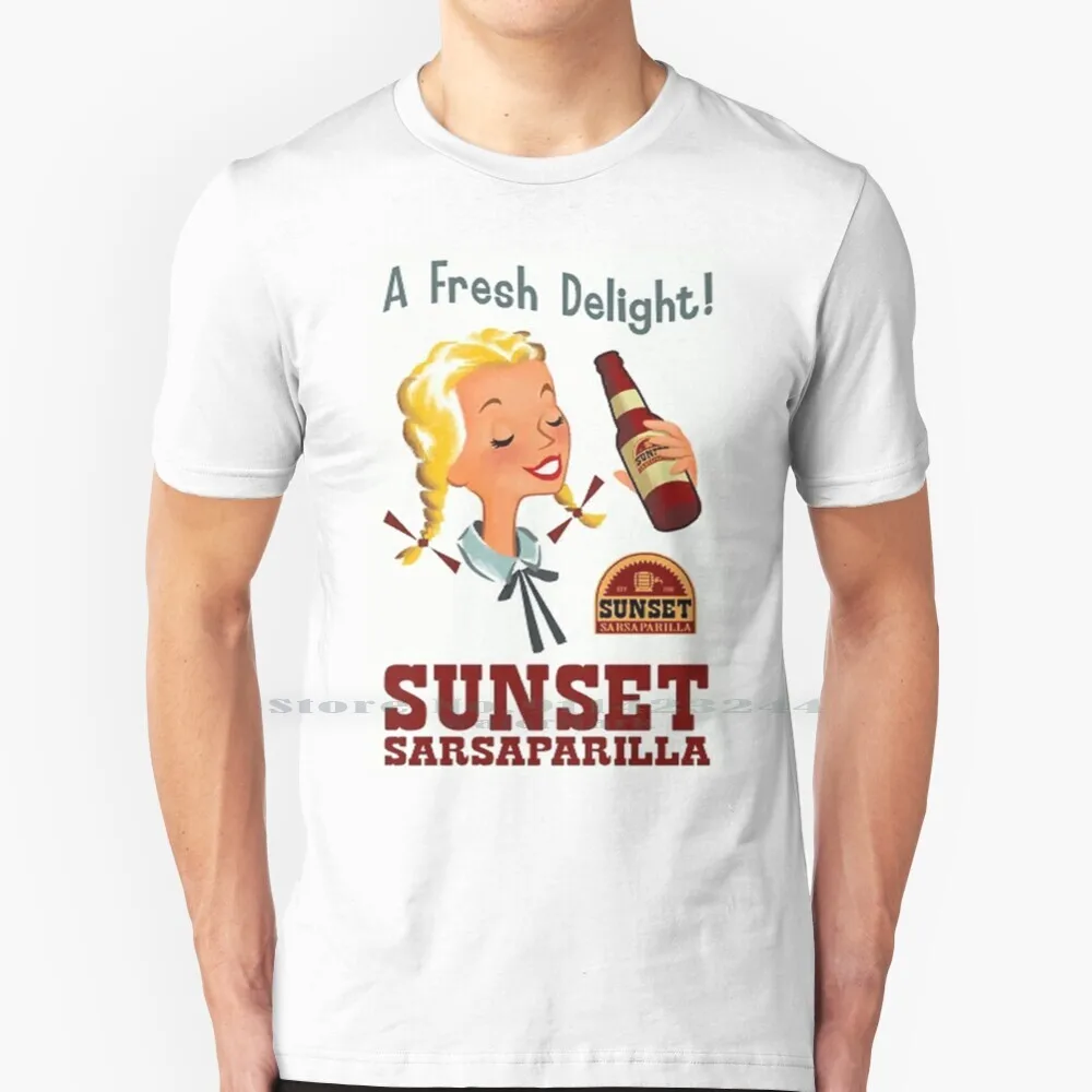 Свежий удовольствие!-постер заката сарсапарилья (New Vegas ) 100% хлопок футболка