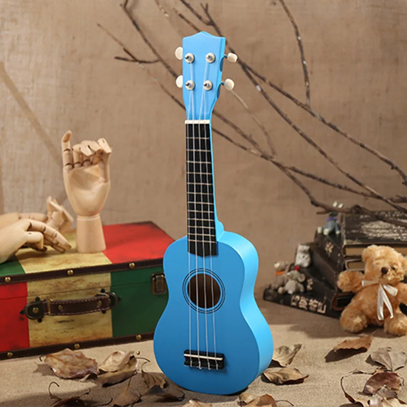 21 дюймов сопрано укулеле 4 струны Гавайская гитара Uke+ струна+ выбор для начинающих детей подарок(светло-голубой