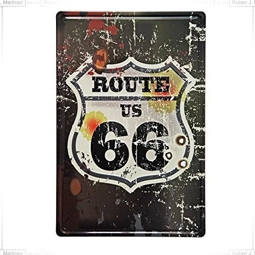

Artistic tinplate painting Metal Signs Vintage Route 66 Rustic Metal Tin Signs Wall Decor Art 8x12 Inches (20x30cm)