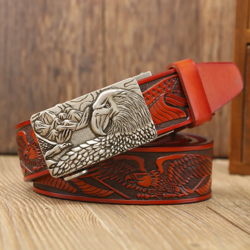 Новое поступление модные мужские ремни из натуральной кожи Eagle Hawk роскошные