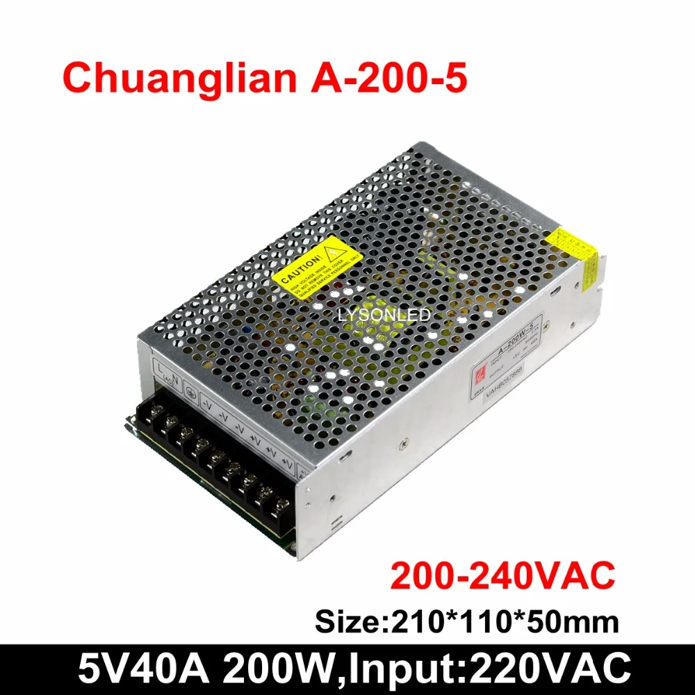Chuangliang A-200-5 200W 5V 40A переключатель светодиодный Дисплей Питание высокое качество БП источник