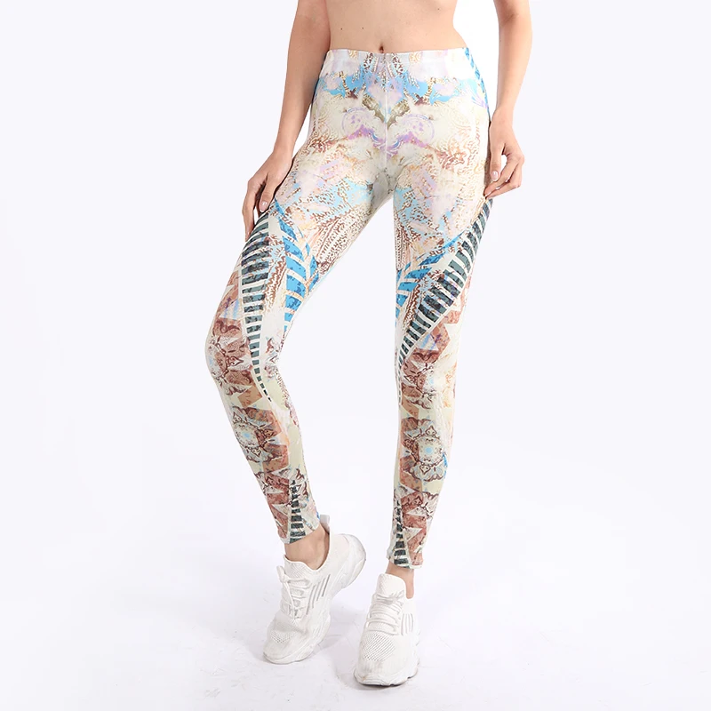 Brand Hot Sales Leggings Mandala Mint Print Fitness legging High Elasticity Leggins Legins Trouser Pants for women