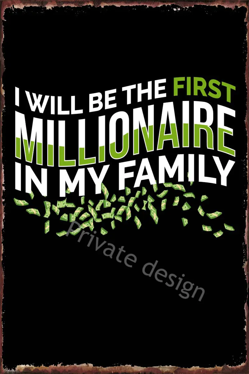 

Настенный декор для комнаты First Millionaire, украшение для комнаты, Ретро винтажный металлический знак, жестяной знак, искусство, мужская пещера, ...