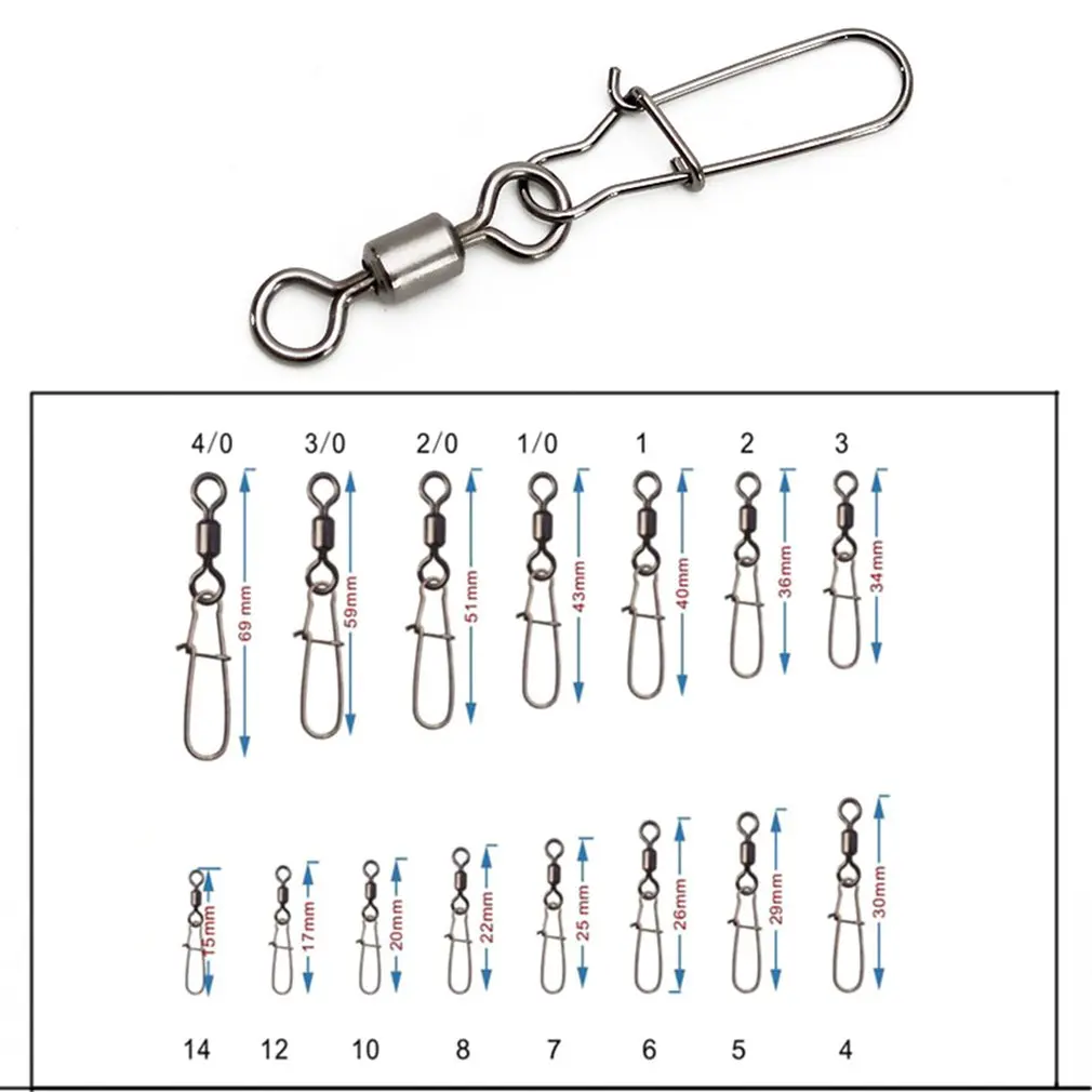 10Pcs Different Sizes Booms Fishing BBC Ball Bearing Swivel with Double Welded Rings and Coastlock Snaps | Спорт и развлечения