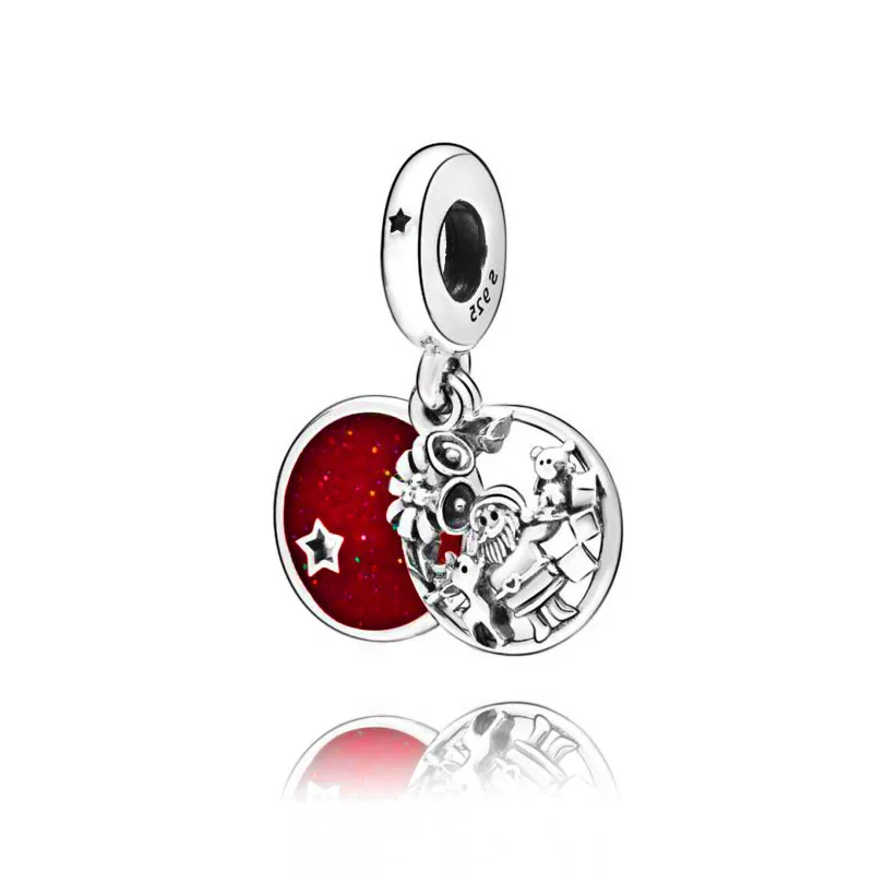 pdl723 Новинка ЗИМЫ 925 пробы Серебряные бусы Santa Счастливого Рождества, очаровательный, подрходит к оригиналу Pandora, Браслеты Для женщин, сделай сам, ювелирное изделие - Цвет: pdl723