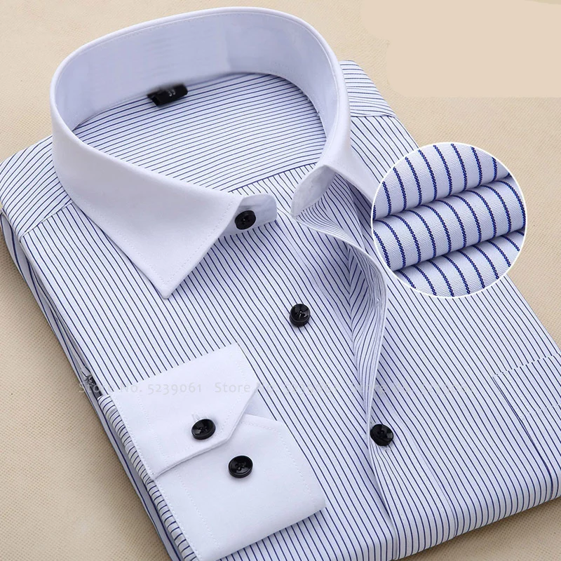 Мужская Деловая блузка для работы с автомобилем полосатая футболка длинным