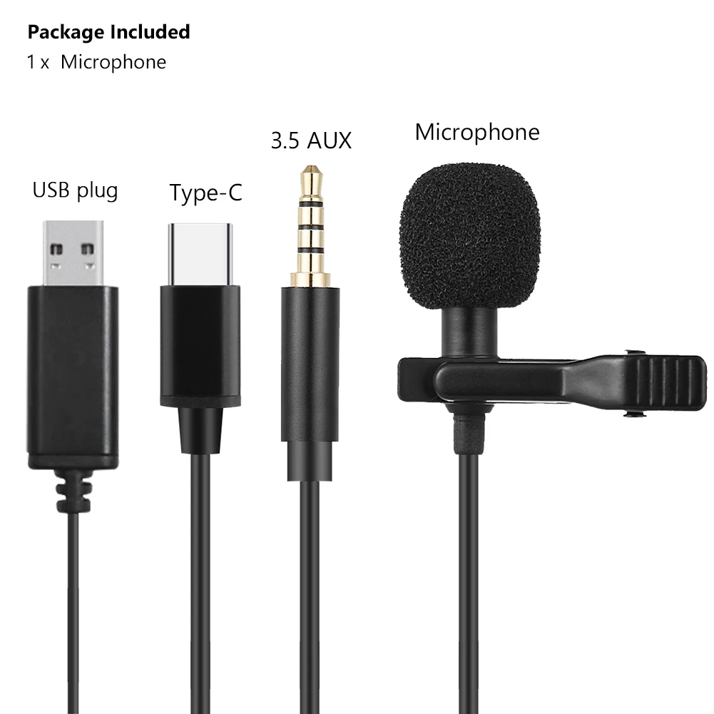 3 5 мм USB Тип C ручная мини-гарнитура микрофон Handsfree зажим на лацкане петличный для