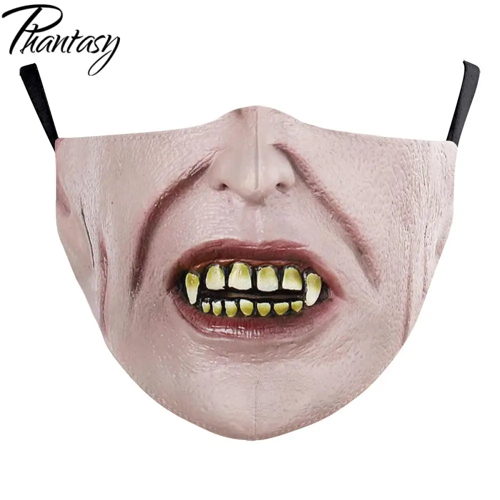 Маска для взрослых на Хэллоуин маска лица с принтом клоуна моющаяся Тканевая рта