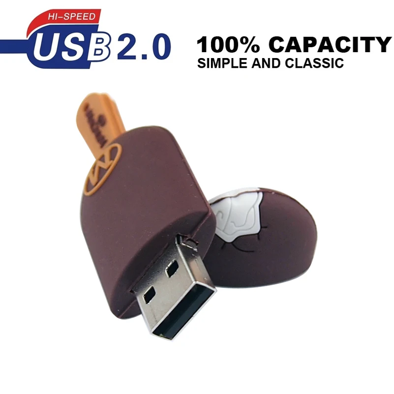 Мультяшный эскимо Usb флеш накопитель 8 Гб 16 силиконовый U Stick 32 ручка для