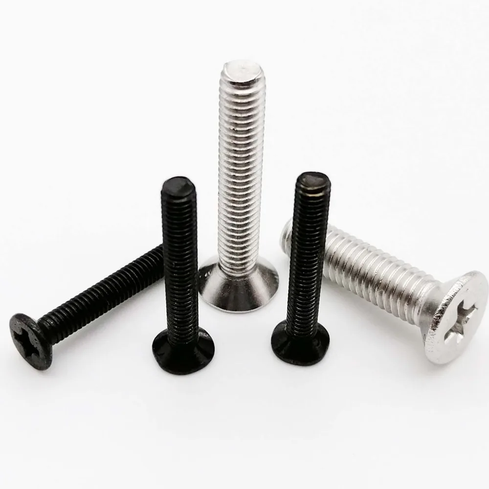 

50pcs M1 M1.2 M1.4 M1.6 M2 M2.5 M3 M4 Mini Micro Small Black 304 Stainless steel Cross Phillips Flat Countersunk Head Screw Bolt