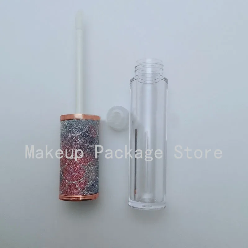 

25 Pieces 5ml Rainbow Color Cap Clear Empty Portable Tube Lip Gloss Tube with Wand Refillable Cosmetic Container Packaging