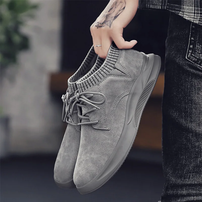 2020 Новое поступление мужская обувь замшевые кожаные лоферы без шнуровки носок