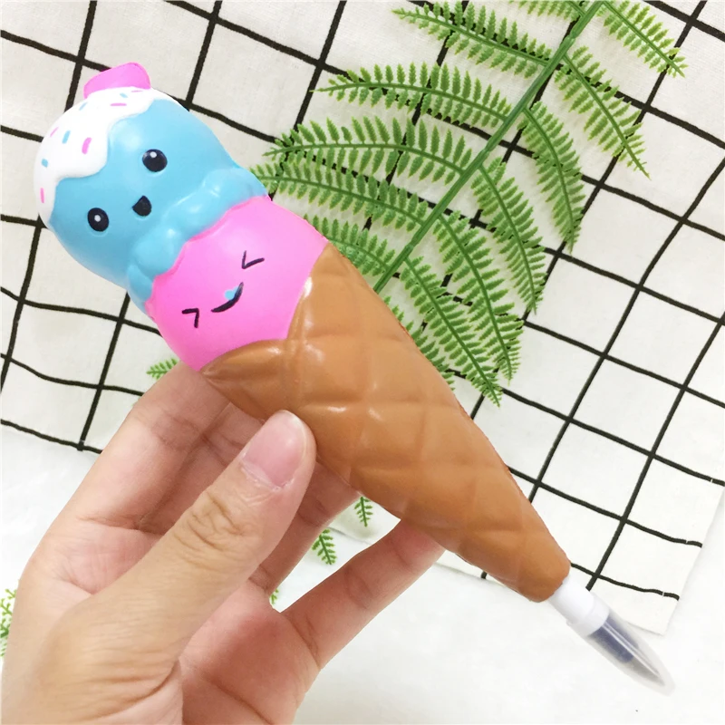 New Ice cream Мягкий Единорог, кот, мороженое, панда, булочка, ручка, колпачок, канцелярский держатель для карандашей, топперы, медленно поднимающиеся, сжимаются, подарок на день детей, игрушка - Цвет: New Ice cream