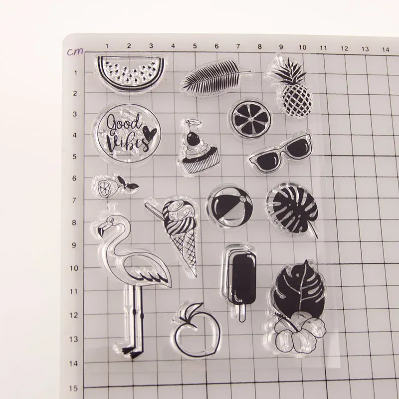 Силиконовый прозрачный резиновый штамп с изображением фламинго для