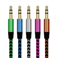 fast ship 1m nylon aux cable 3 5mm plug male to male jack auto car audio cable kabel line cord for iphone 7 xiaomi computer