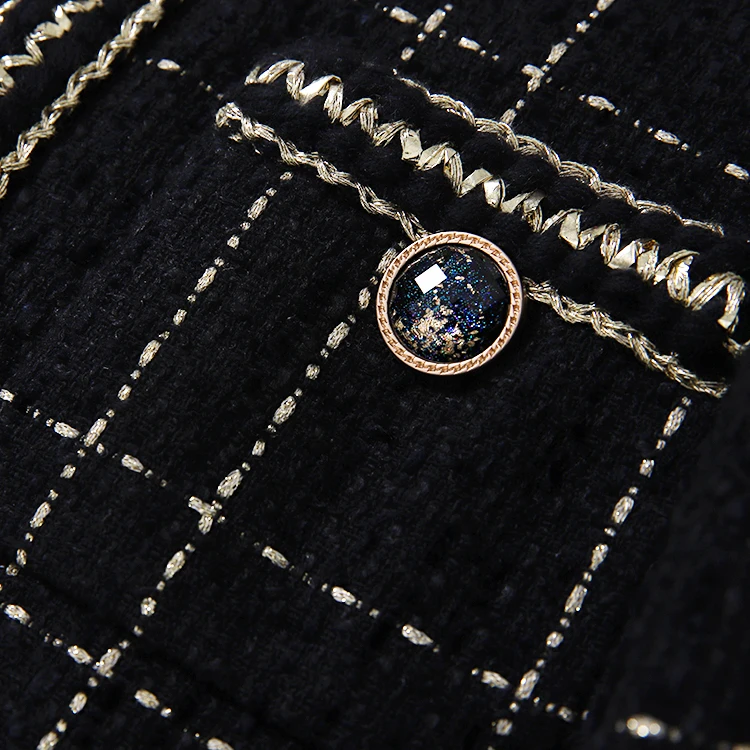 

Autumn Women Short Woolen Jacket Short Tweed Coat Female Single Breasted Wool Blend Coat Ladies Elegant Jackets Top