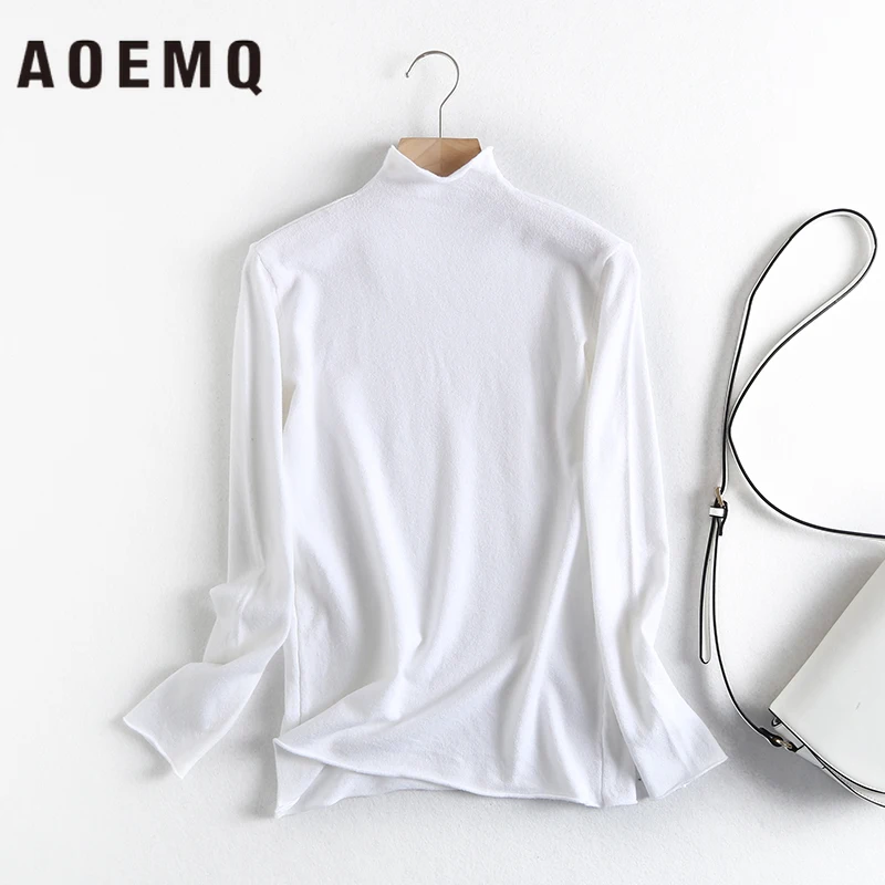 AOEMQ Spring New Arrival 10 Colors Sweaters Button Up Collar Pullovers Thin Sweater Camping Pinic Party Wear Women Clothing | Женская