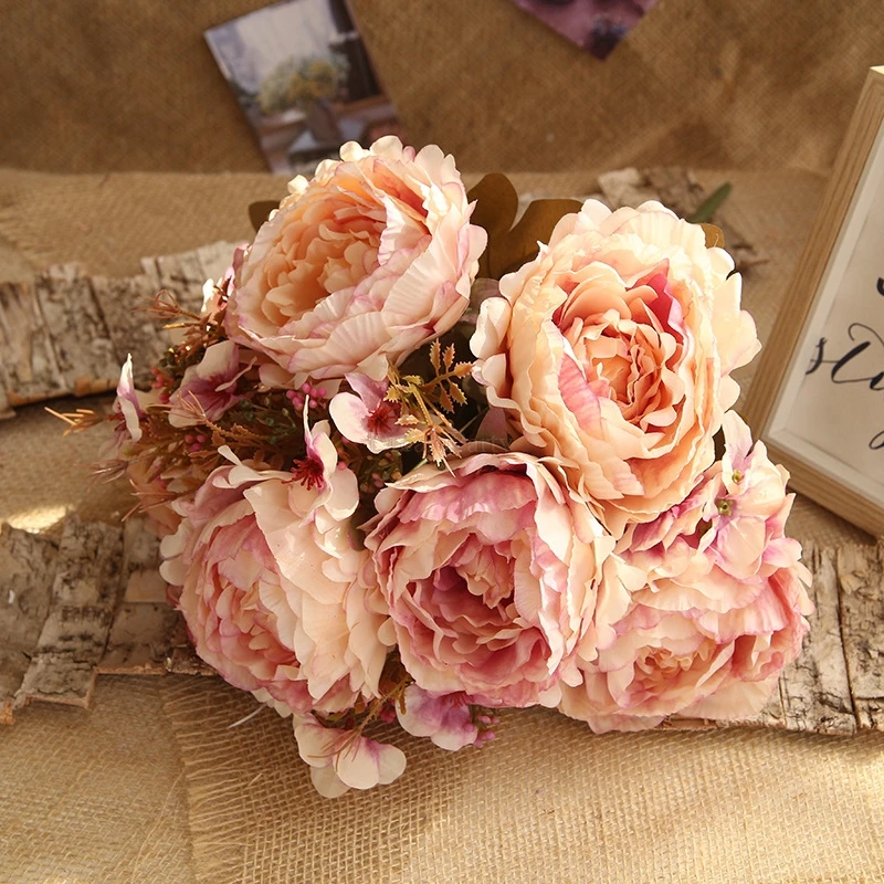 Высококачественный осенний большой пион букет свадебные букеты с