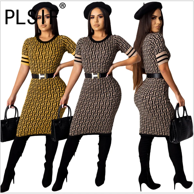 В винтажном стиле с короткими рукавами о образным вырезом на шее рисунком Платье