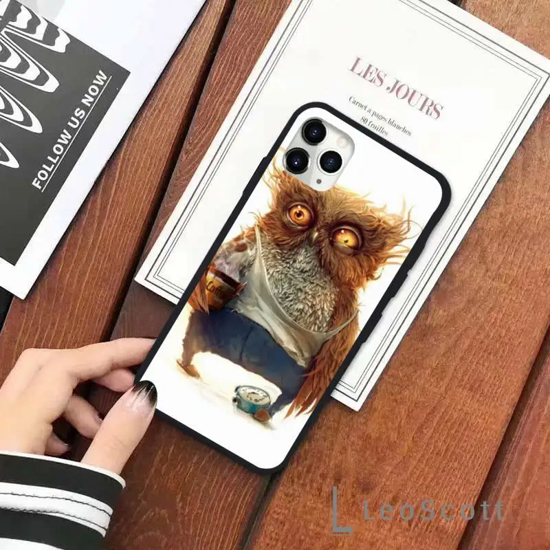 

Animal Cute Cartoon Owl Phone Case for iPhone 11 12 pro XS MAX 8 7 6 6S Plus X 5S SE 2020 XR Soft silicone funda cover