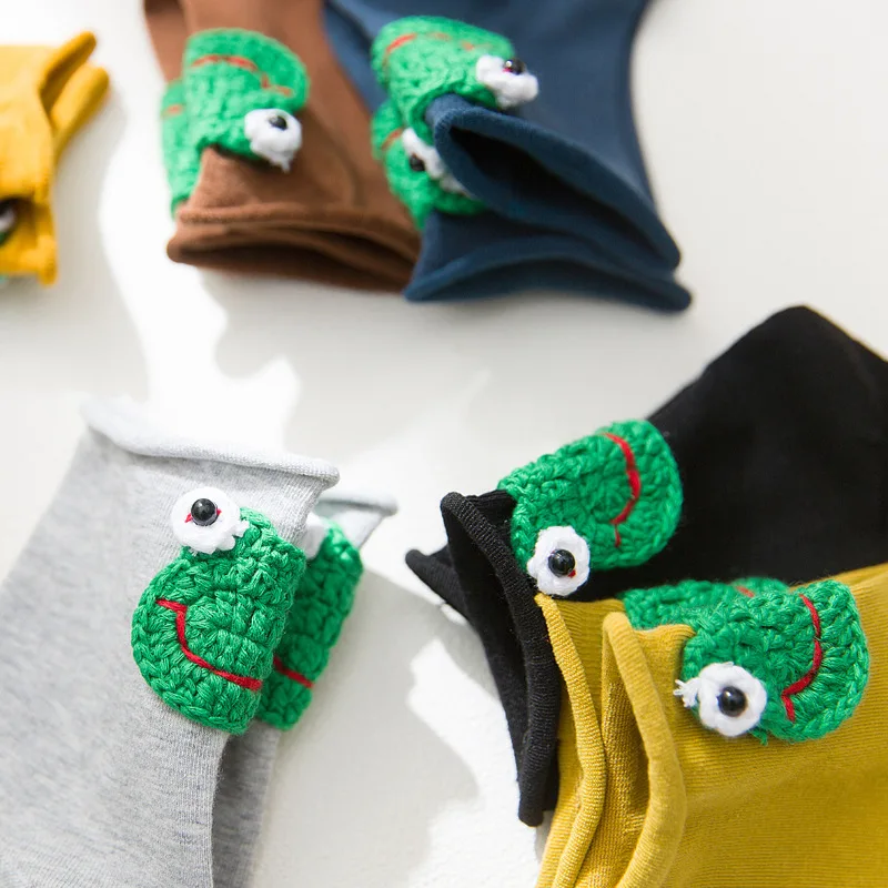 Модные с рисунками героев из мультфильмов рисунок лягушки милые короткие носки