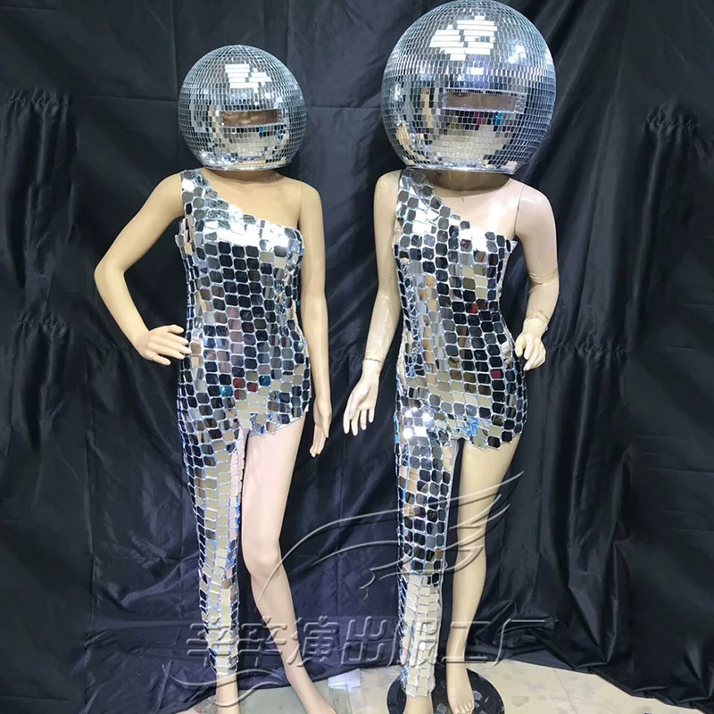 Женский костюм певицы для ночного клуба модель подиума комбинезон с отражающими