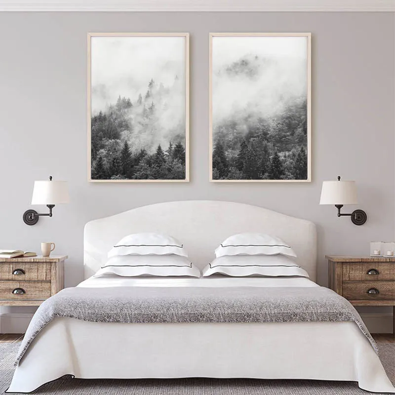Минималистичный лес настенные художественные пейзажи Холст Плакаты картинки