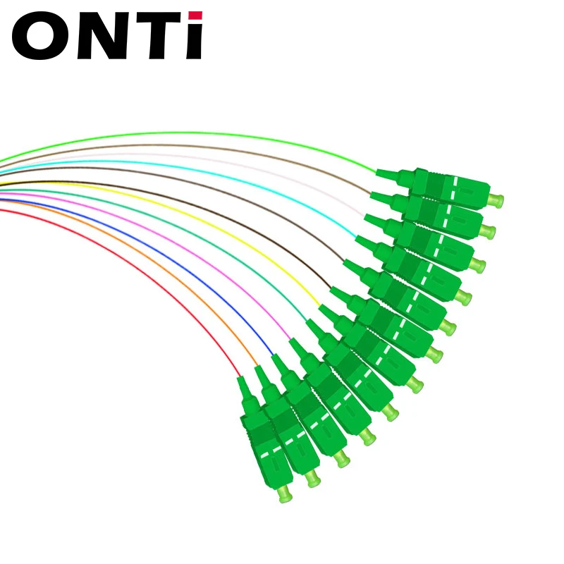 ONTi 12 Colors SC APC/UPC Pigtail-SM(9/125) Fiber Optical Patch Cord/Pigtail 1M fanout LC/UPC fiber optic Pigtails SM simplex