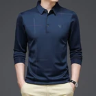 Рубашка-поло мужская с длинным рукавом, на осень
