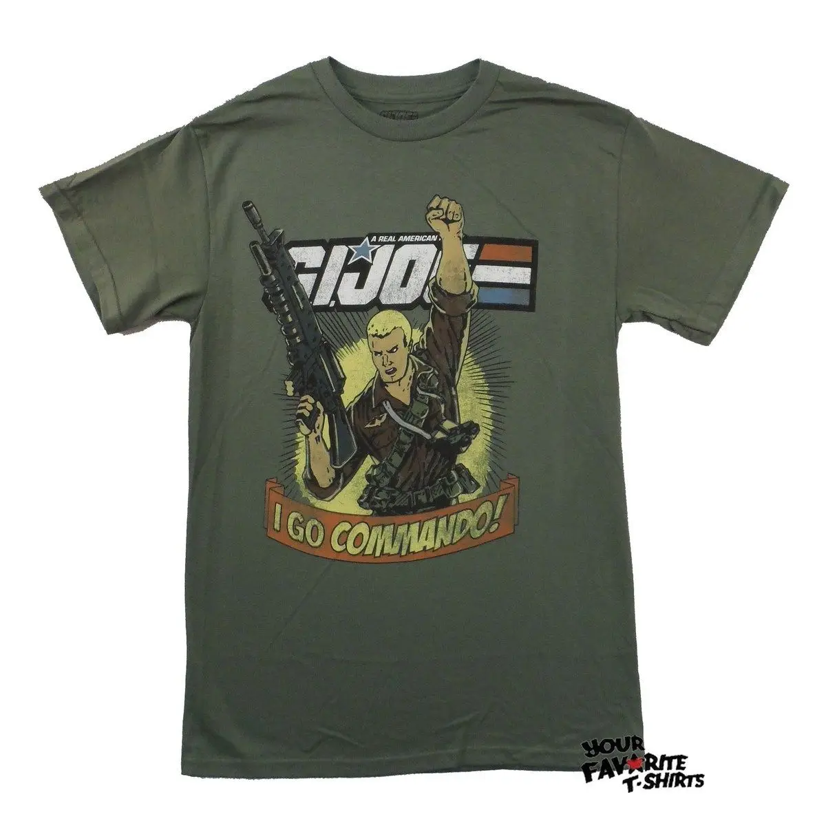 G.I. Joe 80's мультфильм Дюк I Go коммандос Лицензированная взрослая футболка Мужская