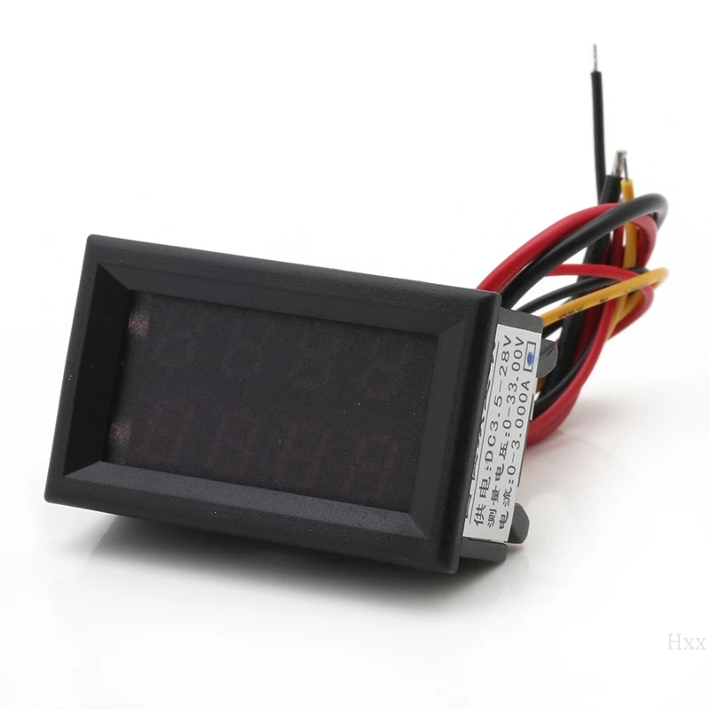 Dual Display 4 Bit Voltage Current Meter DC 0-33V/1A/3A Voltmeter Ammeter | Инструменты