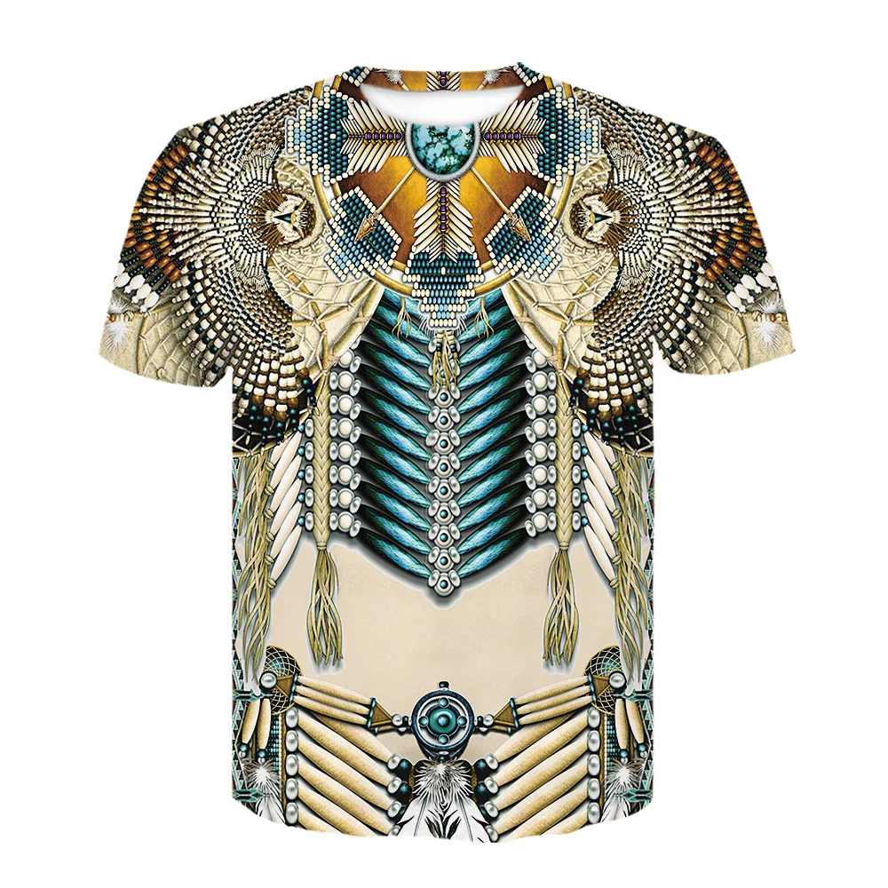 

Indian Native culture Harajuku Casual Colorful New Fashion Funny 3D Print t-shirt Unisex T-shirts Mens Womens oversized t shirt