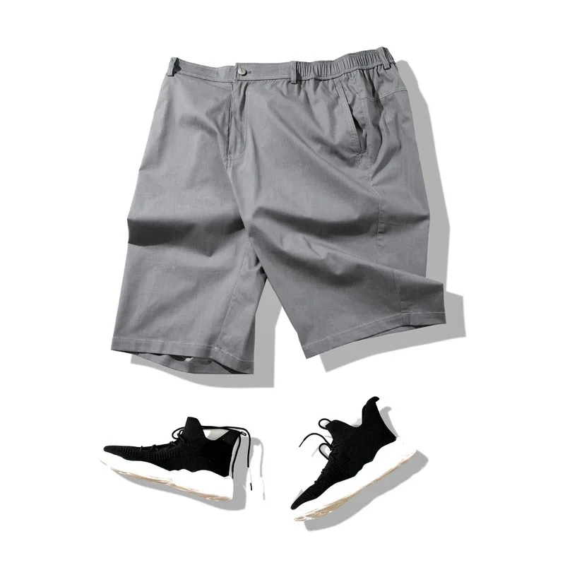 

Casual Plus Size Pants Men Cotton Black Gray Summer Male Cropped Trousers Loose High Quality Streetwear Short Pants DS501007