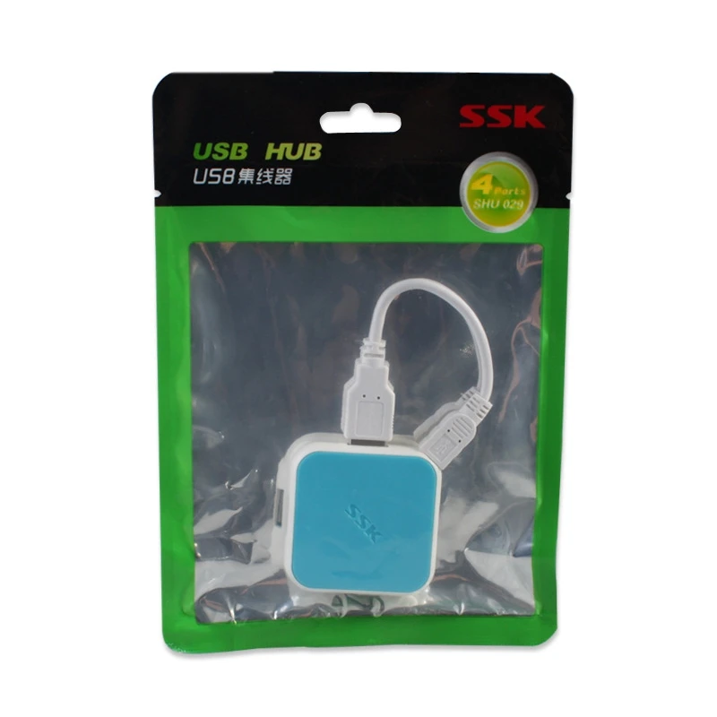 

SSK SHU029 USB2.0 HUB One for Four 4-Port HUB Computer Compatible System Windows XP/ Vista/7 Linux2.4 Mac OS 9.1 or Higher