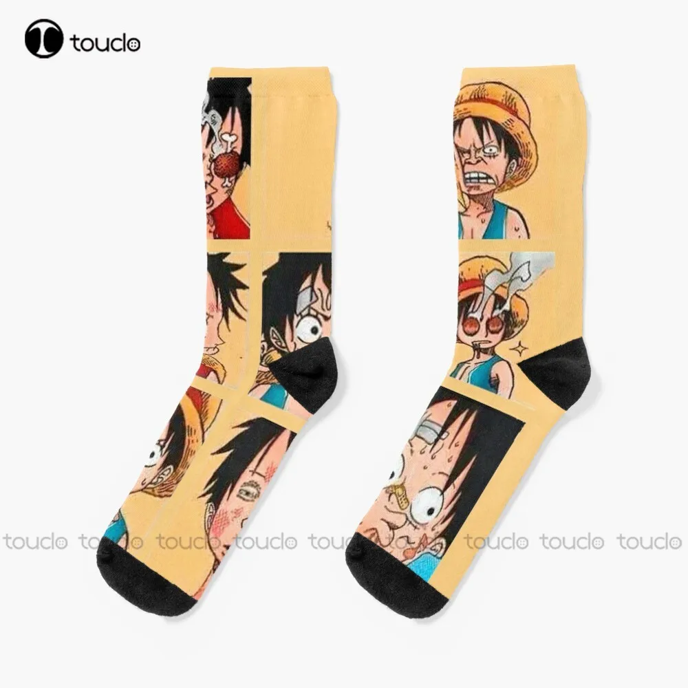 

Luffy Socks Volleyball Socks Personalized Custom Unisex Adult Teen Youth Socks 360° Digital Print Christmas Gift Funny Sock