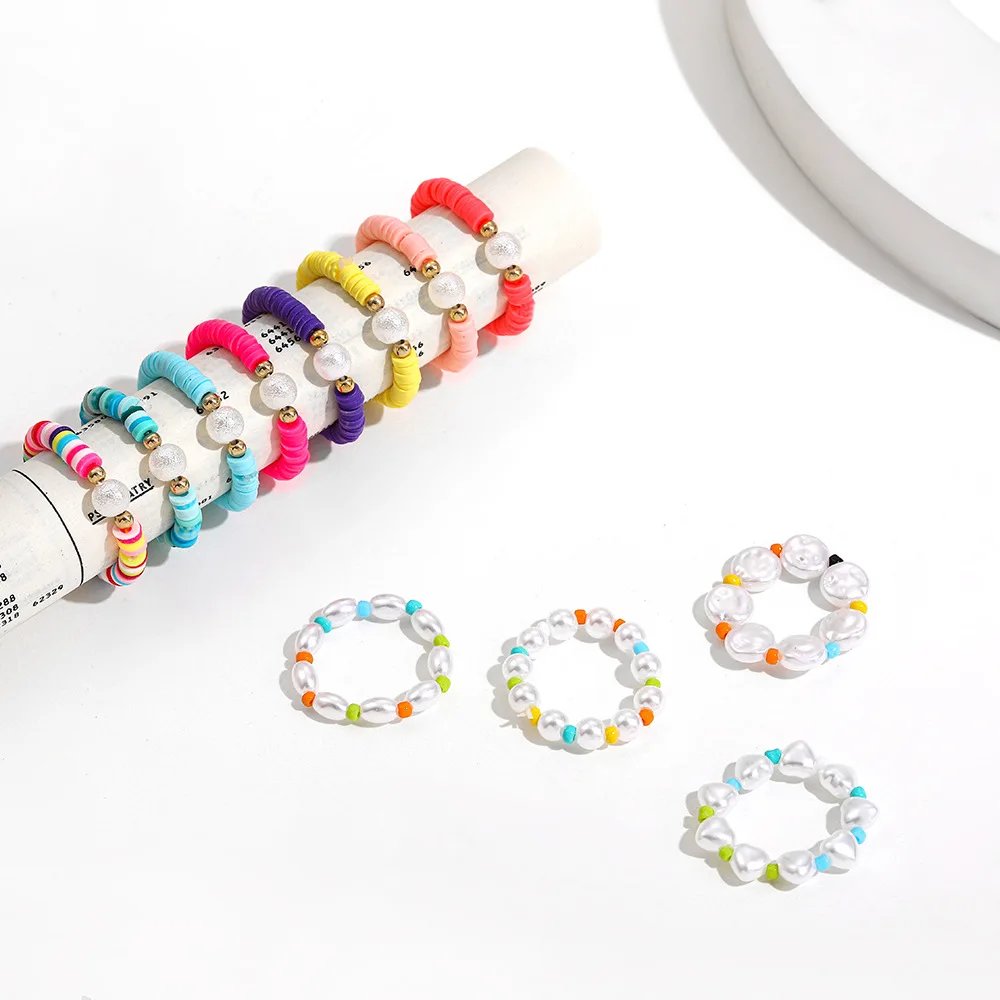 Женское кольцо из полимерной глины в стиле бохо 8 цветов|Кольца| |