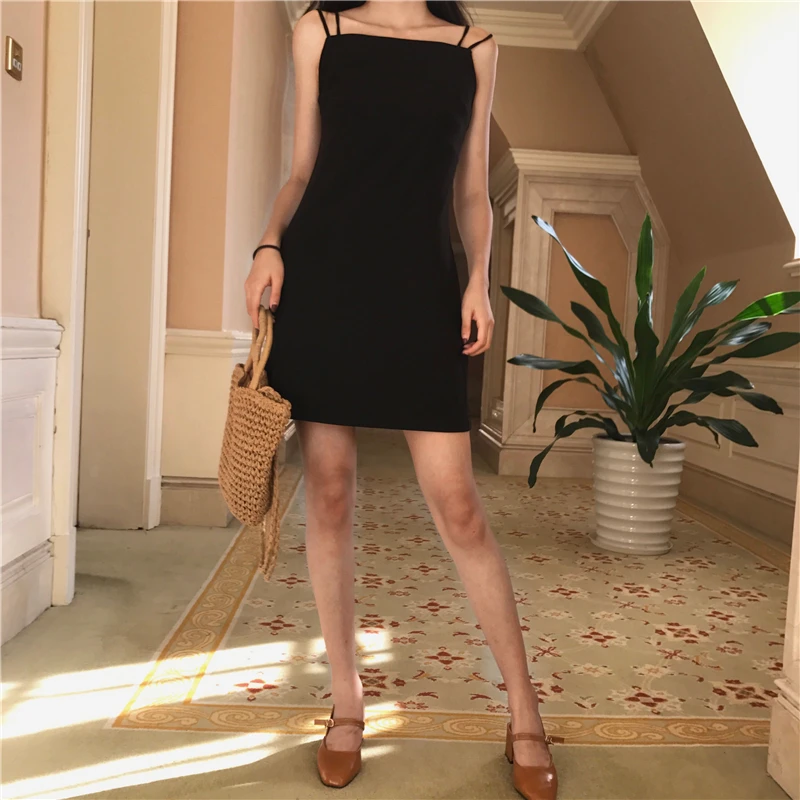 

Mazefeng 2020 New Sexy Women Maxi Dress Loose Sleeveless Dresses Female Slash neck Mini Dresses Ladies Black Party Dresses