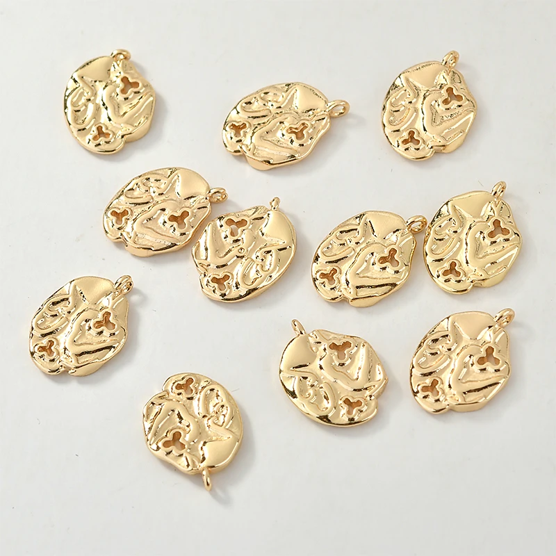 Геометрический абстрактный профилированный кулон медное покрытие 18k Настоящее