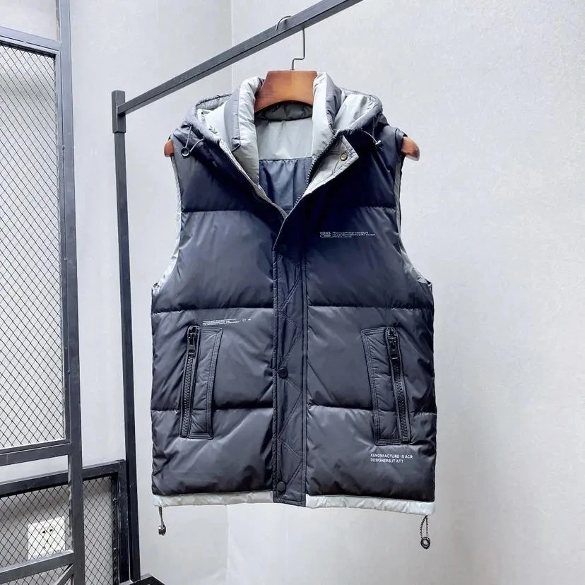 New Arrivals Mens Winter Vest  Fashion brand Hot-selling Down Vest Men Casual Waistcoat Sleeveless Jackets Men Hooded Vest