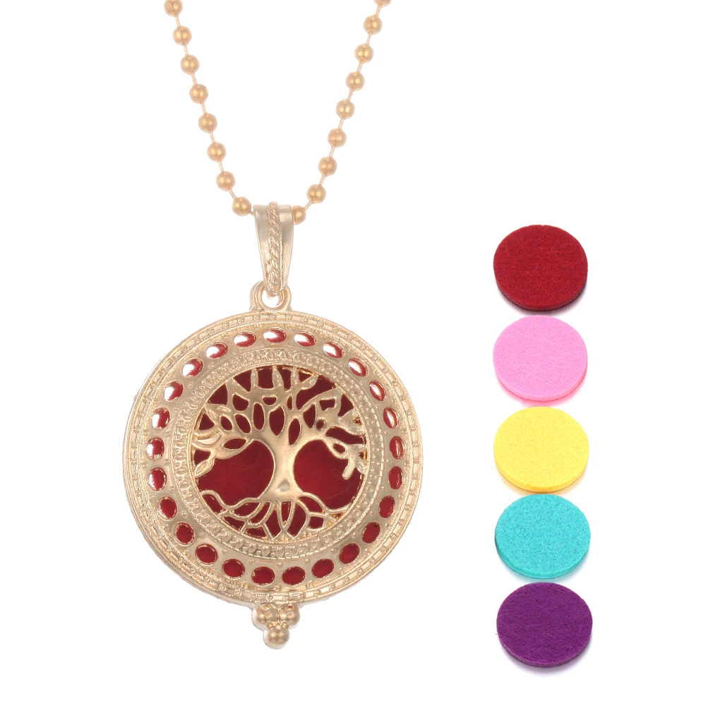 Ожерелье с диффузором ювелирные изделия для ароматерапии Золотое древо жизни