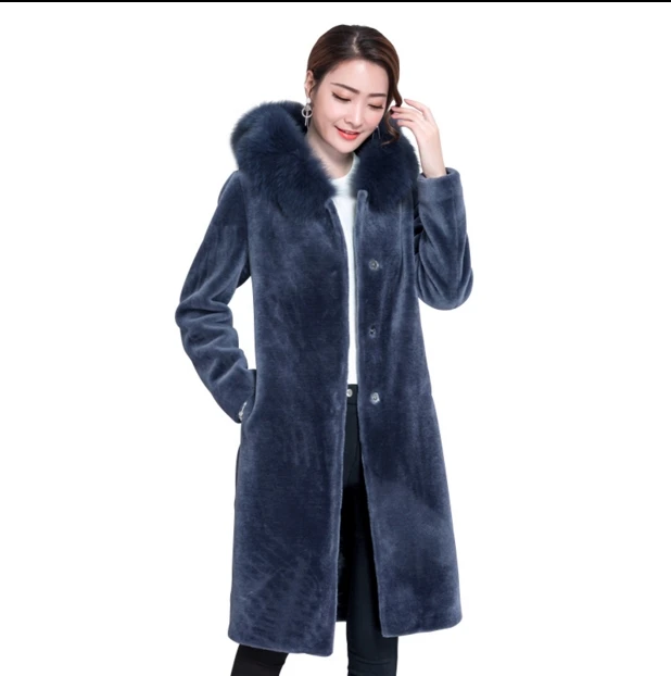2020 Winter Hooded Coats Women Long Sleeve Fur Coat Feminino Wool Casaco Ladies Cardigan Cashmere WS70 | Женская одежда