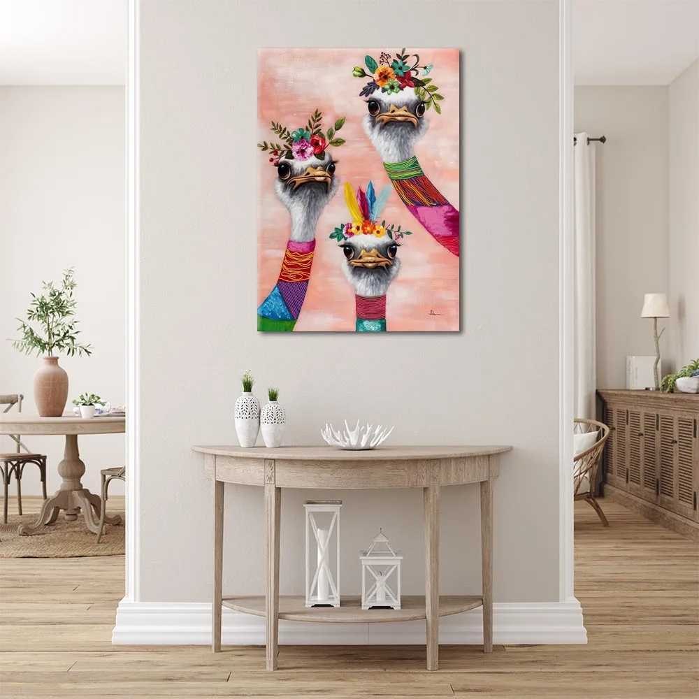 Цветная картина страусиного искусства Постер и принты холст настенные картины