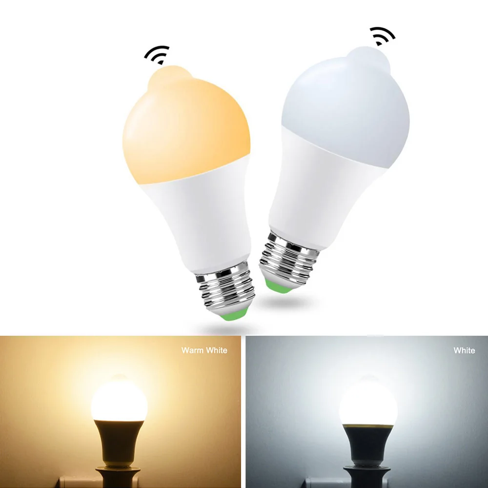 

Умная Светодиодная лампа с пассивным ИК датчиком движения, E27, 220 В, 12 Вт, 18 Вт