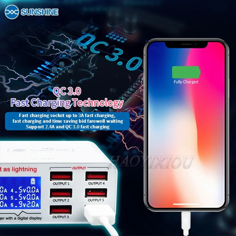 Зарядное устройство USB с 6 USB-портами и ЖК-дисплеем 2 4 А | Инструменты