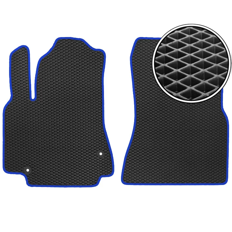 Комплект передних ковриков ЕВА для Ssang Yong Rexton I II 2002 - 2012 (темносиний кант) Vicecar |