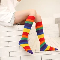 summer childrens socks color stripes girls stockings cotton boys socks mid tube socks over the knee fashion socks