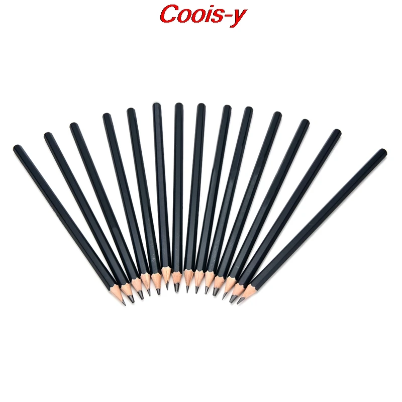 

10/12/14pcs Professional Sketch and Drawing Writing Pencil Stationery Supply 1B2B 3B 4B 5B 6B 7B 8B 10B12B 2H 4H6H Black Matte