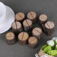 10ps natural logs name card holders wooden wedding supplies seat clip decoration suitable for wedding anniversary parties