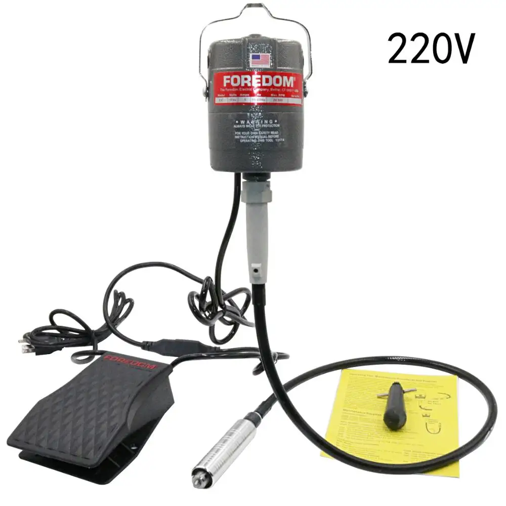 220V FOREDOM Flexible Shaft SR Machine goldsmith tools polishing flexible shaft machine hanging rotary tool motor& hanging motor - Color: 220V